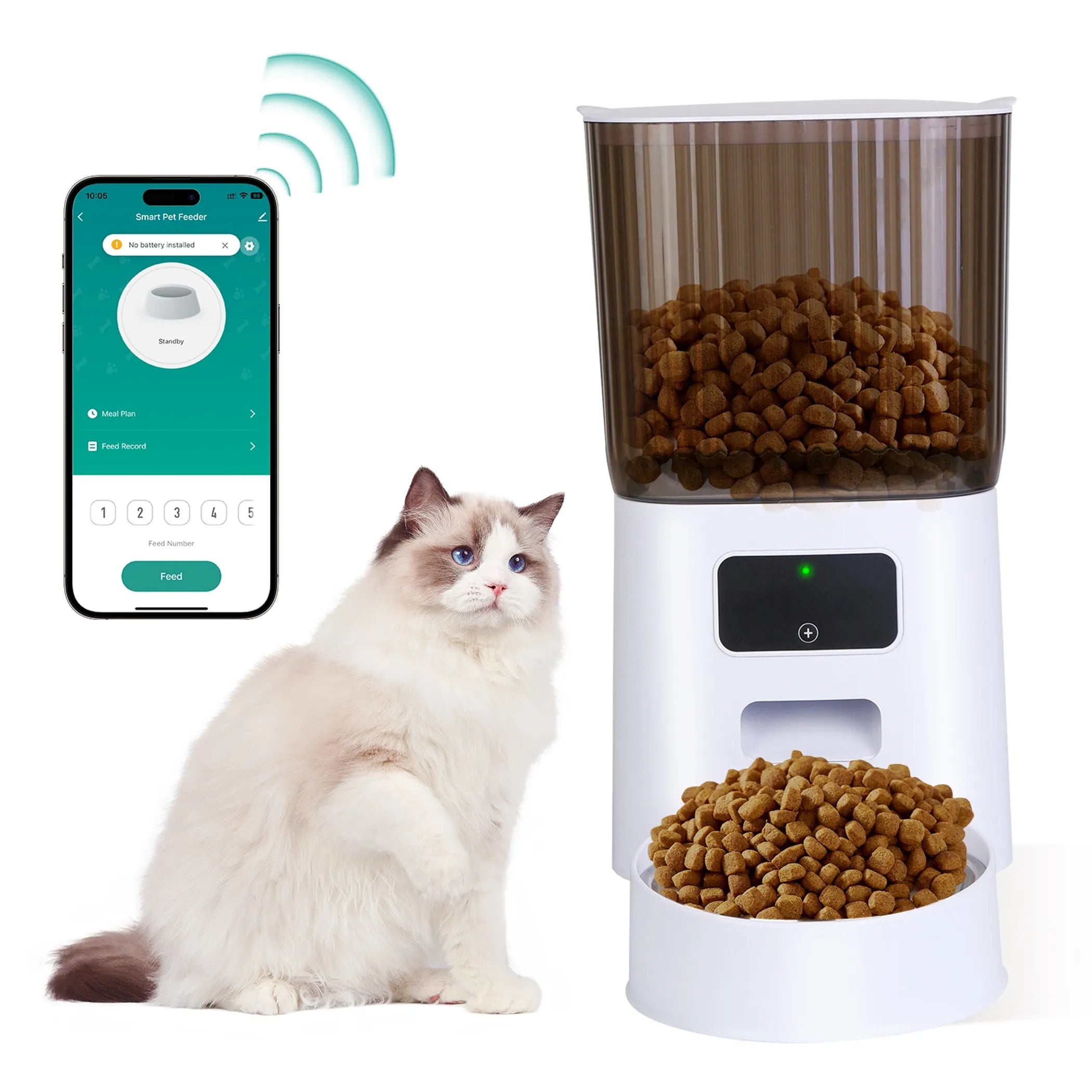 5L Automatic Pet Feeder Timed 2.4G WiFi Cat Feeder
